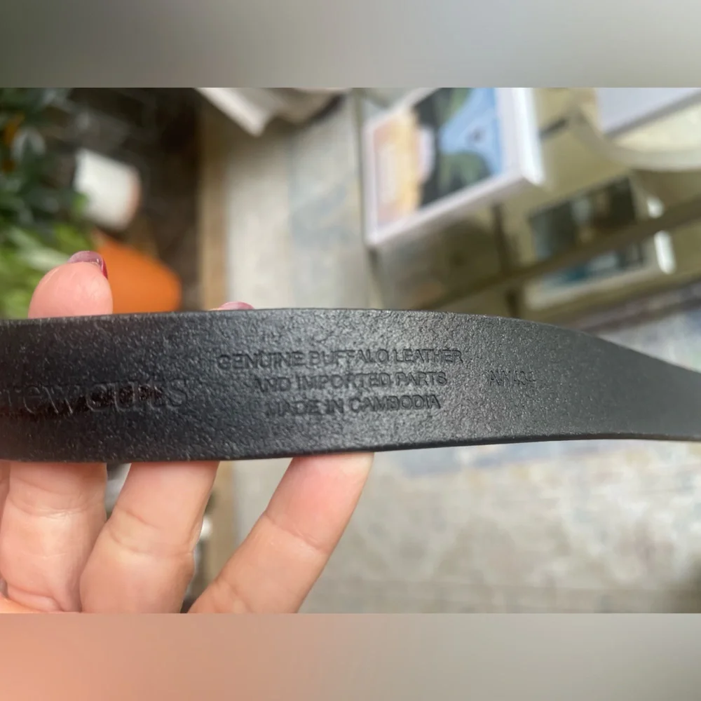 CREWCUTS leather black belt with silver buckle